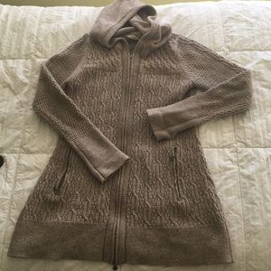 Athleta Hooded Cable Knit Sweater